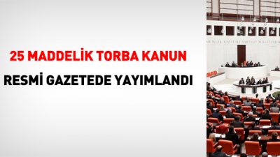 25 unsurluk torba kanun, Resmi Gazetede yayımlandı