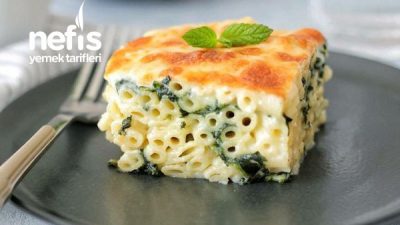 Börek Lezzetinde Ispanaklı Fırın Makarna (Videolu)