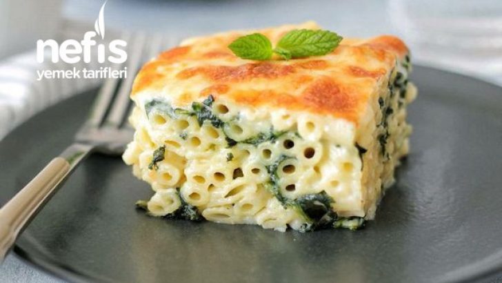 Börek Lezzetinde Ispanaklı Fırın Makarna (Videolu)