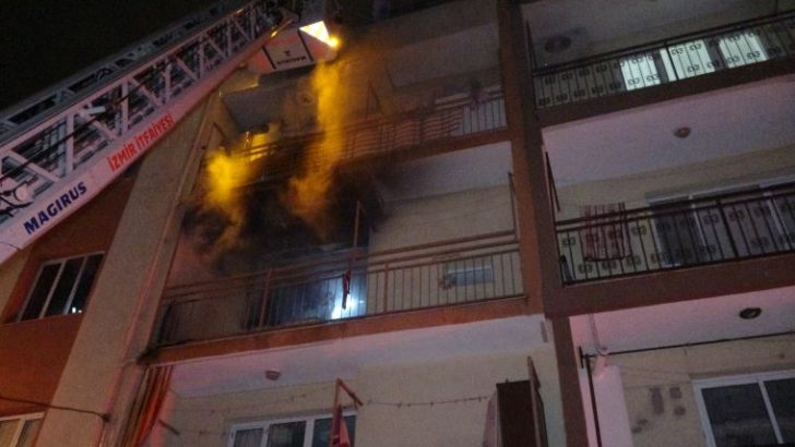 Bornova’da konut yangını: 1 meyyit, 1 yaralı