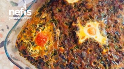 Fırında Yumurtalı Ispanak