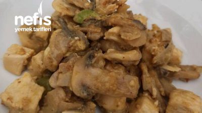Köri Soslu Mantarlı Tavuk Sote (Kremasız)