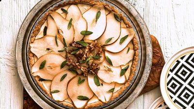 Armutlu Cevizli Cheesecake Tart