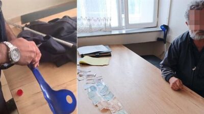 Dilencinin bastonundan çıkan paralar şoke etti