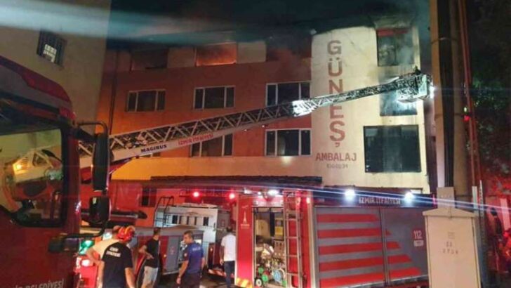 İzmir’de 4 katlı binada yangın paniği!