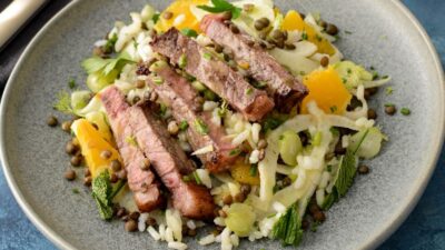 Rezeneli Etli Portakallı Pirinç Salatası