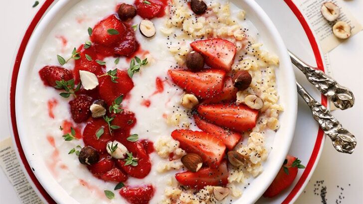 Vanilyalı Çilekli Porridge