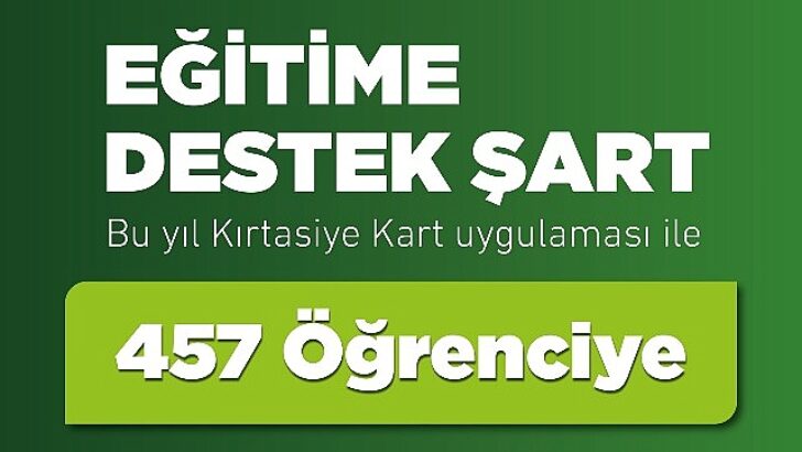 Efes Selçuk’ta ders zili çaldı, kırtasiye kartı öğrencilerle buluştu.