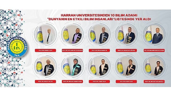 Harran Üniversitesinden 10 Bilim Adamı “Dünyanın En Tesirli Bilim İnsanları” Listesinde Yer Aldı