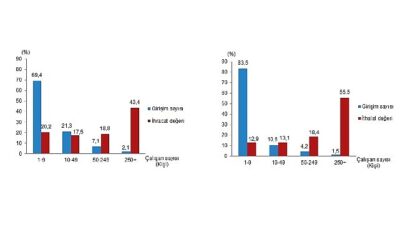 Tüik: İhracatın %43,4’ünü, ithalatın ise %55,5’ini büyük ölçekli teşebbüsler gerçekleştirdi