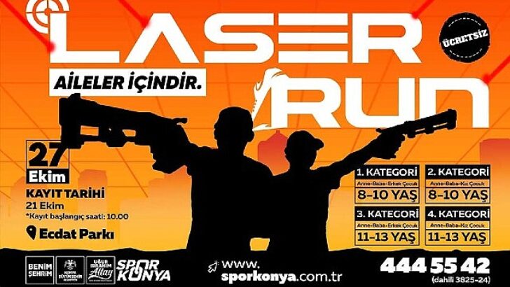Konya Büyükşehir’den Aileler İçin ‘Laser Run’ Yarışı