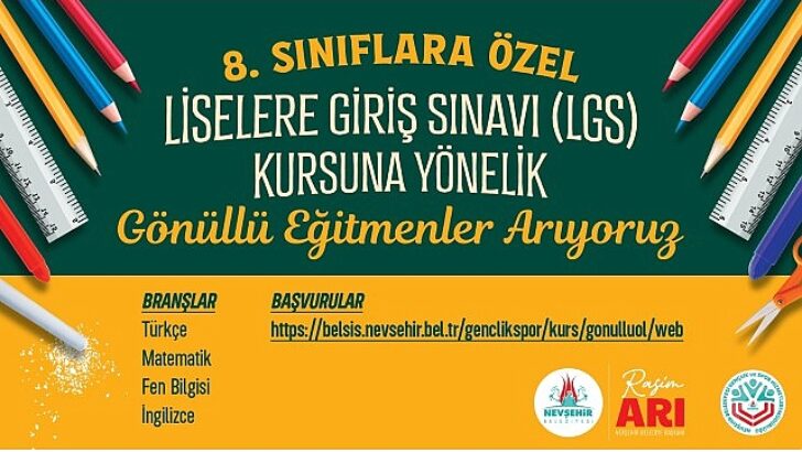 LGS kursları için gönüllü eğitmen başvuruları başladı