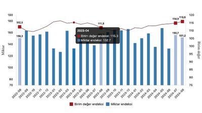 Tüik: İhracat ünite kıymet endeksi %3,6 arttı