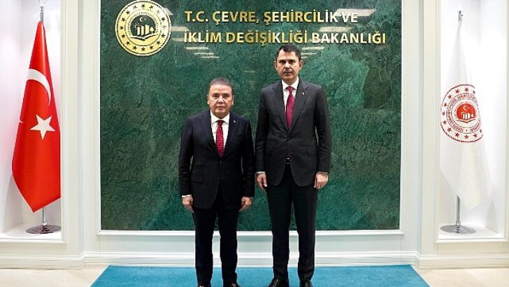 Antalya Büyükşehir Belediye Başkanı Muhittin Böcek, Ankara’da Çevre ve Şehircilik Bakanı Murat Kurum ile bir ortaya geldi