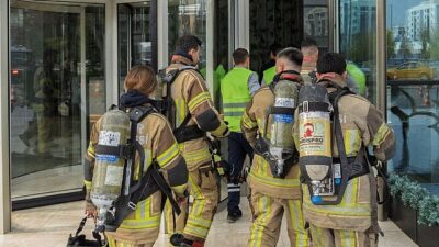 İzmir’in gökdelenler bölgesinde yangın tatbikatı