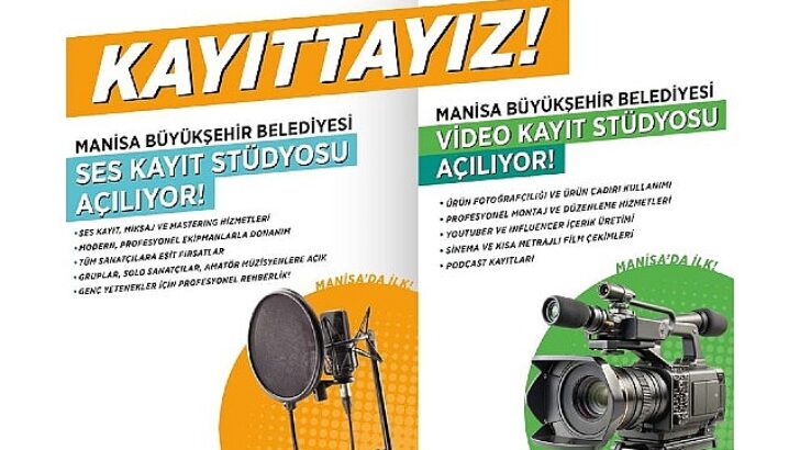Manisa Büyükşehir’den Ücretsiz Video ve Ses Kayıt Stüdyosu Desteği