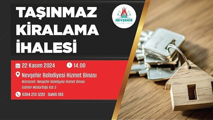 Nevşehir Belediyesi’nden taşınmaz kiralama ihalesi.