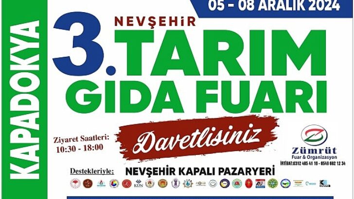 Nevşehir Kapadokya Tarım Ekipmanları, Besin ve Hayvancılık Fuarı için hazırlıklar tamam.