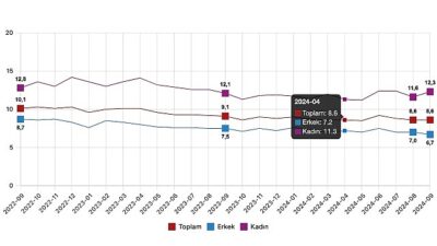 Tüik: Mevsim tesirinden arındırılmış işsizlik oranı %8,6 düzeyinde gerçekleşti