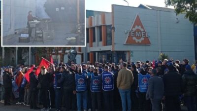 İşveren grev yapan işçinin karşısında mangal yaktı
