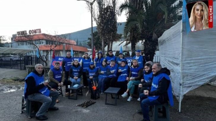 Temel Conta fabrikası emekçileri grevde