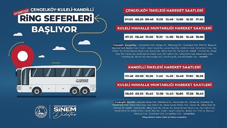Üsküdar’da çengelköy – kuleli – kandilli ring seferleri başlıyor