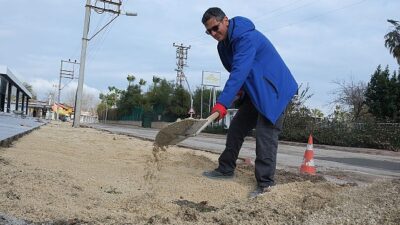Tekirova Mahallesi’nde kaldırım çalışması