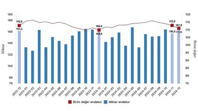 Tüik: İhracat ünite bedel endeksi %1,0 arttı