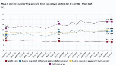 Tüik: Mevsim tesirinden arındırılmış işsizlik oranı %8,4 düzeyinde gerçekleşti