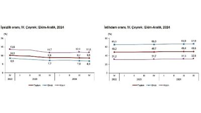 Tüik: Mevsim tesirinden arındırılmış işsizlik oranı %8,6 düzeyinde gerçekleşti