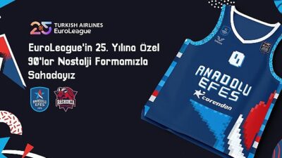 Anadolu Efes, EuroLeague’in 25. Yılına Özel 90’lar Nostalji Forması ile Alana Çıkacak