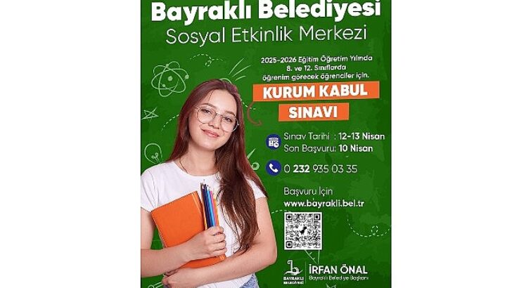 Bayraklı Belediyesi Toplumsal Etkinlik Merkezi’nden kurum kabul sınavı