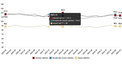 Hizmet, Perakende Ticaret ve İnşaat İtimat Endeksleri, Mart 2025