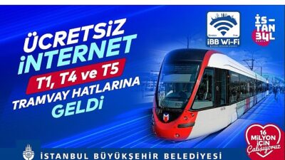 İBB’den tramvay çizgilerine fiyatsız internet