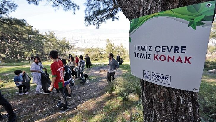 Konak’ta el ele orman paklığı: 2 saatte 750 poşet çöp toplandı