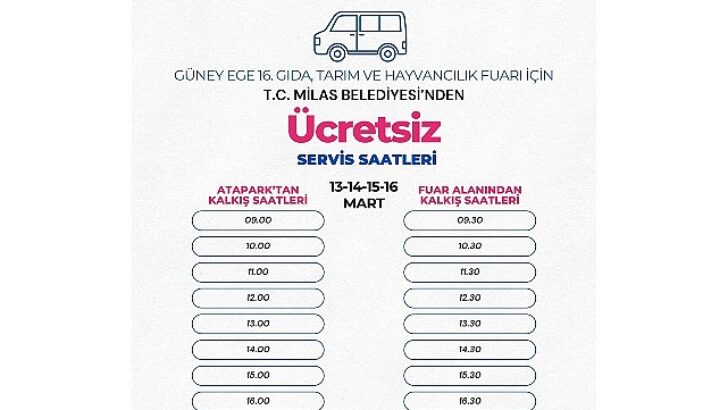Milas Belediyesi ziyaretçileri fuar alanına ücretsiz ulaştıracak