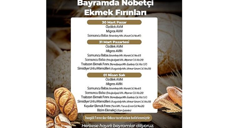 Ramazan Bayramı Nöbetçi Fırın Listesi Muhakkak Oldu