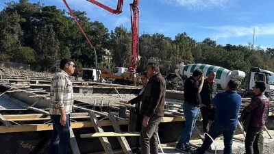 Tekirova Kapalı Pazar Yeri’nde temel betonları döküldü