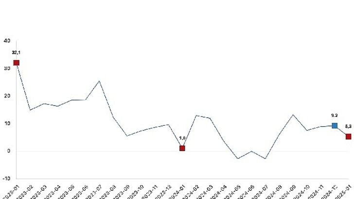 Ticaret satış hacmi yıllık yüzde 5,3 arttı, perakende satış hacmi yıllık yüzde 12,5 arttı