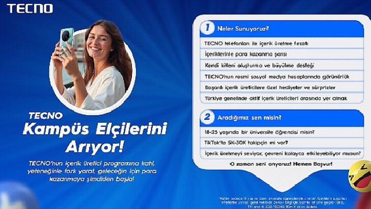 TECNO yerleşke elçilerini arıyor!