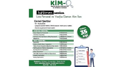 Türkmen Mobilya 35 İşçi Alacak