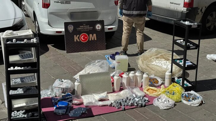 İzmir’de takımlardan ‘steroid’ operasyonu: 10 milyon TL’lik kaçak eser ele geçirildi