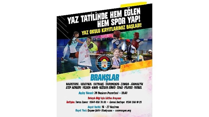 Çeşme Belediye Spor Kulübü Yaz Spor Okulu müracaatları başladı