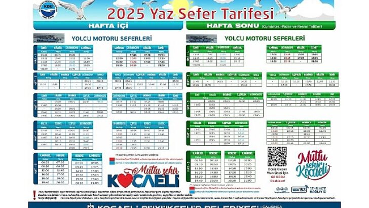 Deniz ulaşımında 110 seferle yaz tarifesi başlıyor