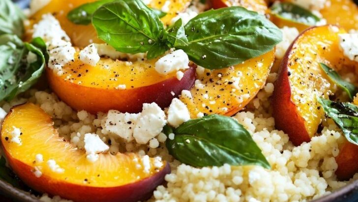 Feta Peynirli Şeftalili Kuskus