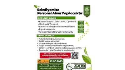 İnegöl Belediyesi 5 Farklı Alanda Personel Alımı Yapacak