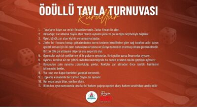 Nevşehir Belediyesi’nden Ödüllü Tavla Turnuvası