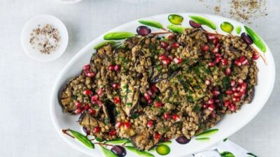Patlıcanlı Yeşil Mercimek Salatası