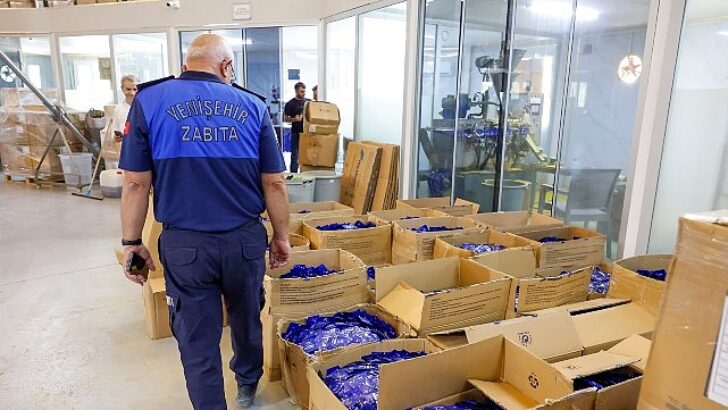 Yenişehir Belediyesi ruhsatsız besin desteği üreten tesisi mühürledi