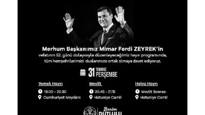 Büyükşehir Belediyesi’nden Merhum Lider Ferdi Zeyrek için Anma Programı